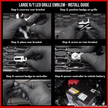 Dodge R/T LED Grille Emblem Badge (RGB Flow Series) - Bluetooth App Controlled