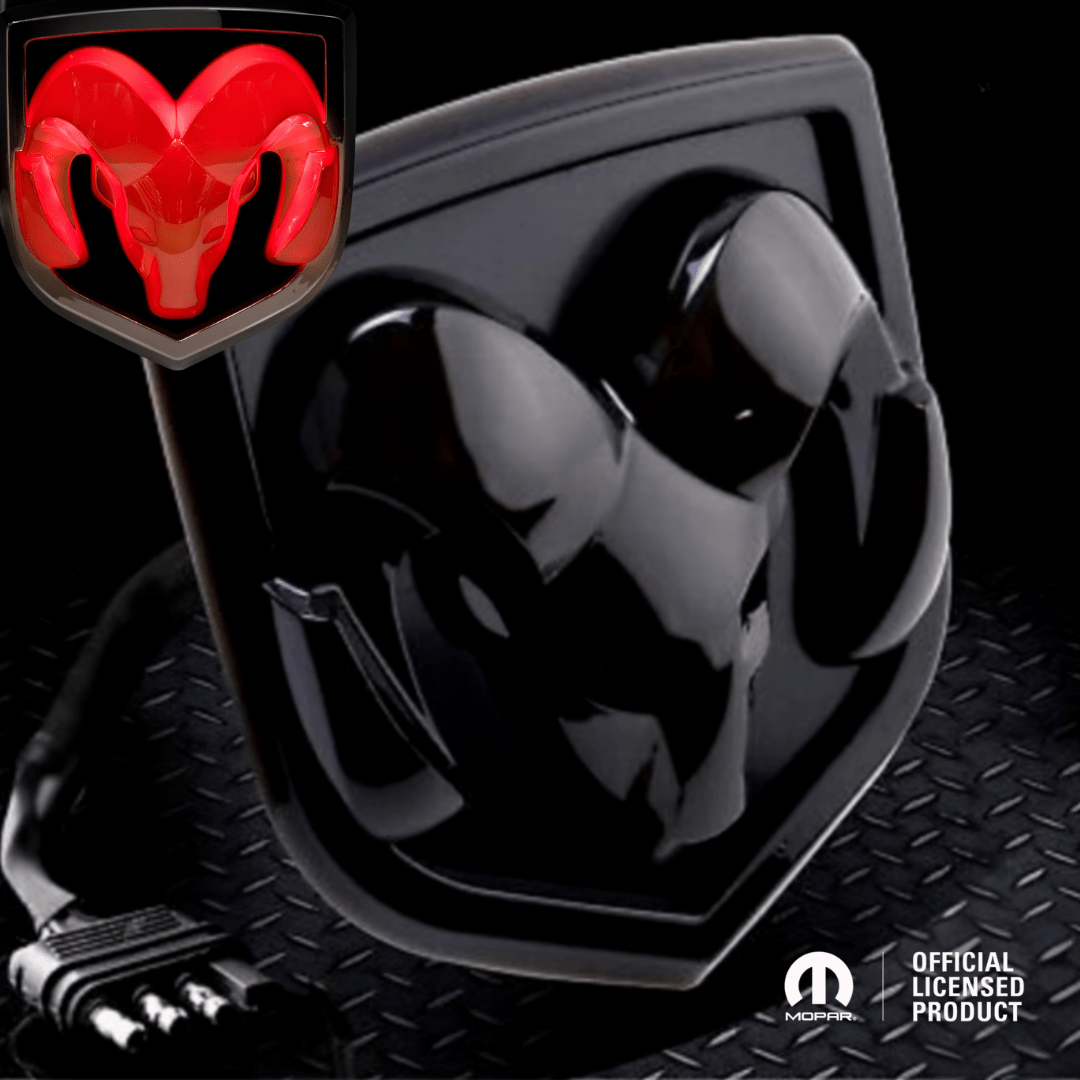 LED Lighted Dodge Ram Hitch Cover – Black | MOPAR Official Licensed LED Receiver CoverLED Lighted Hitch Cover
