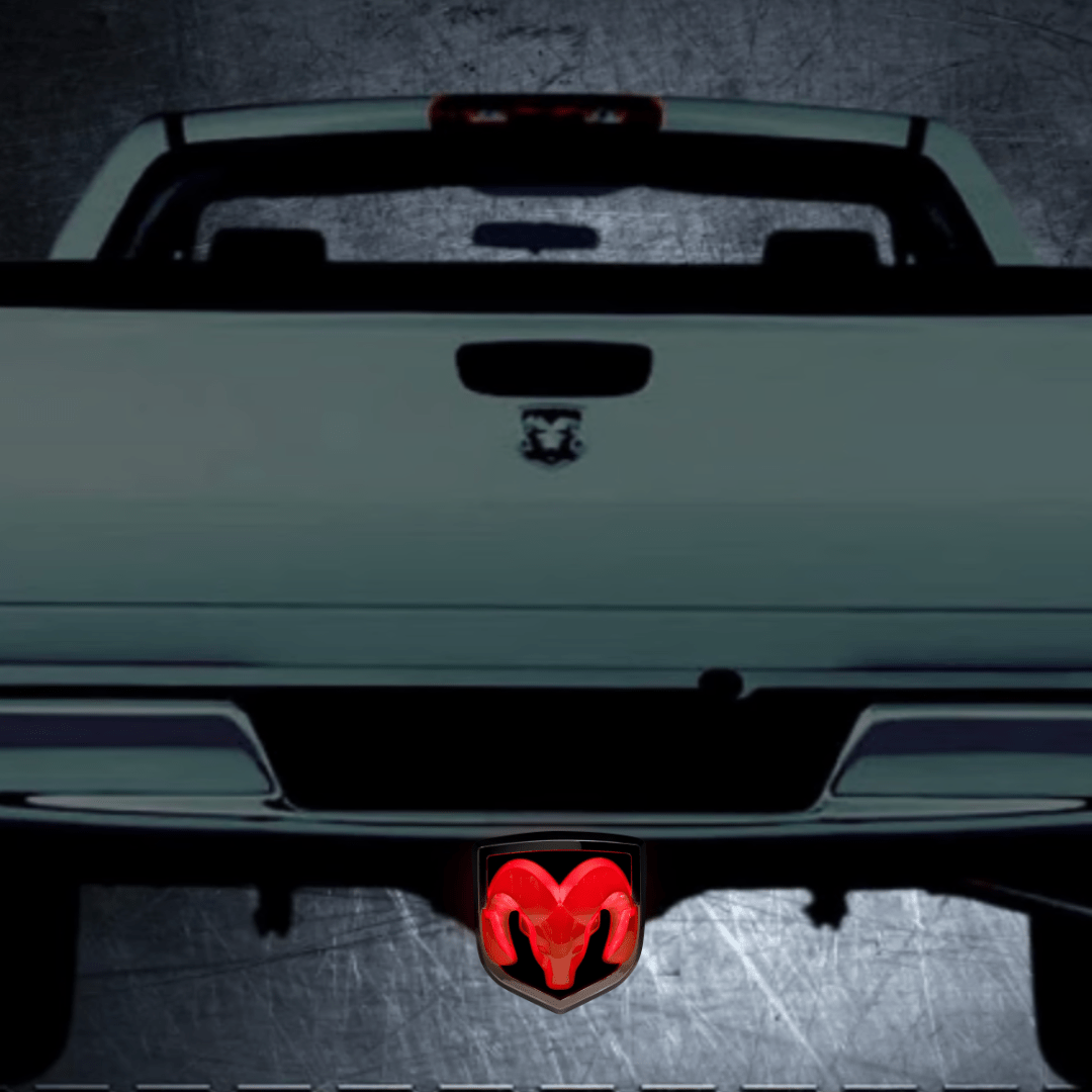 LED Lighted Dodge Ram Hitch Cover – Chrome | MOPAR Official Licensed LED Receiver CoverLED Lighted Hitch Cover