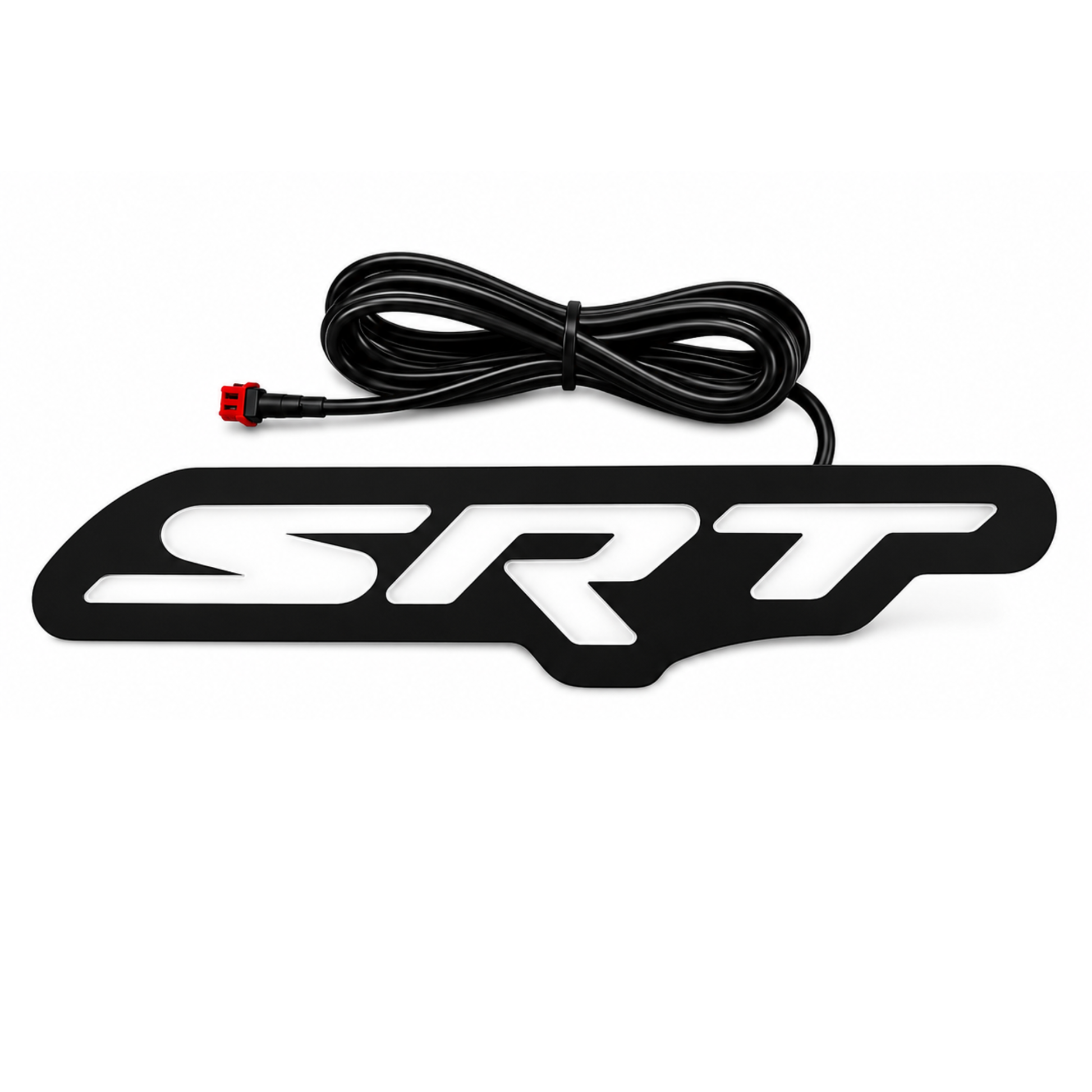 12V RGB Flow Series SRT LED Grille Emblem Badge on a white background.