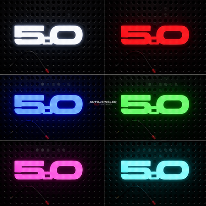 RGB Flow Series 5.0 LED grille emblem solid color modes white red blue green pink cyan automotive lighting