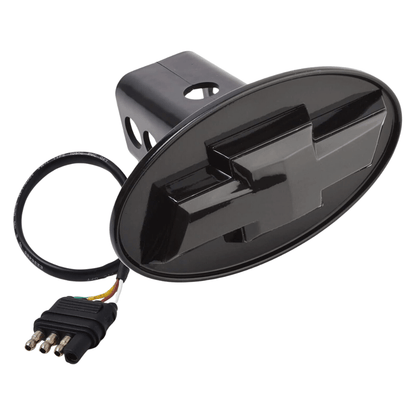 Officially Licensed Chevy LED Hitch Cover – Black | Red Lighted Receiver CoverLED Lighted Hitch Cover