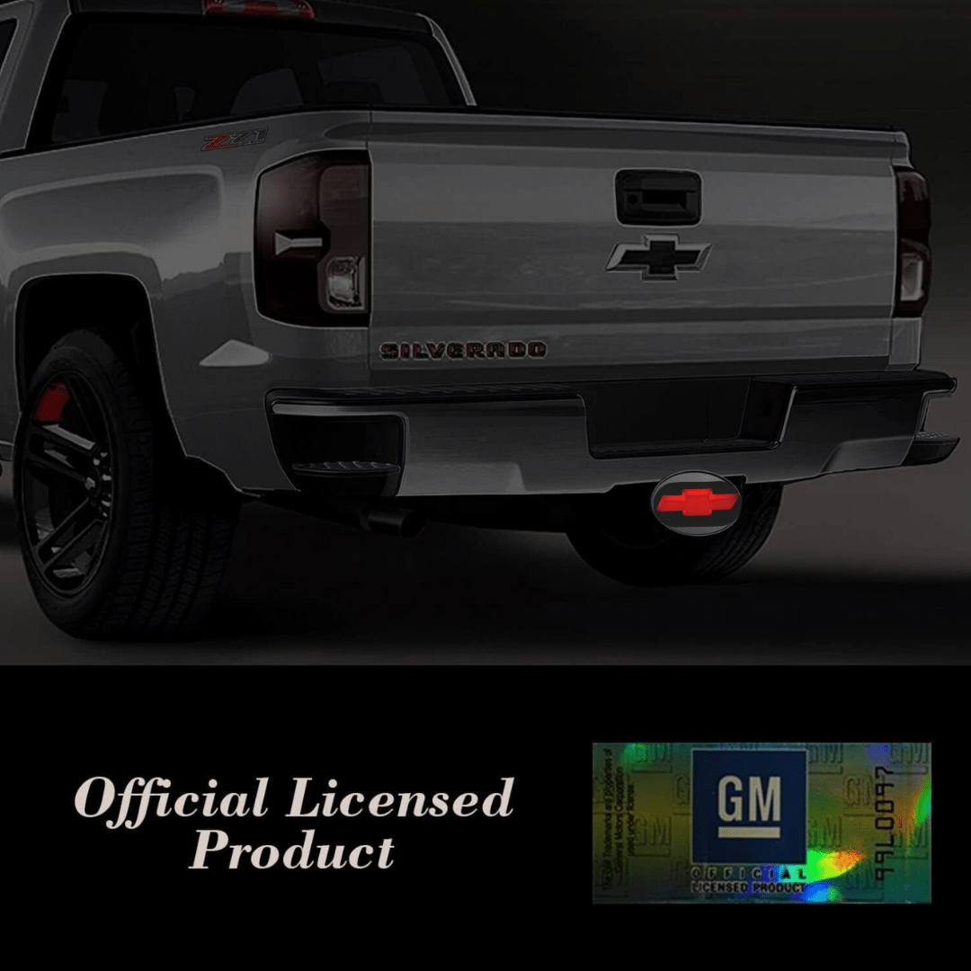 Officially Licensed Chevy LED Hitch Cover – Black | Red Lighted Receiver CoverLED Lighted Hitch Cover