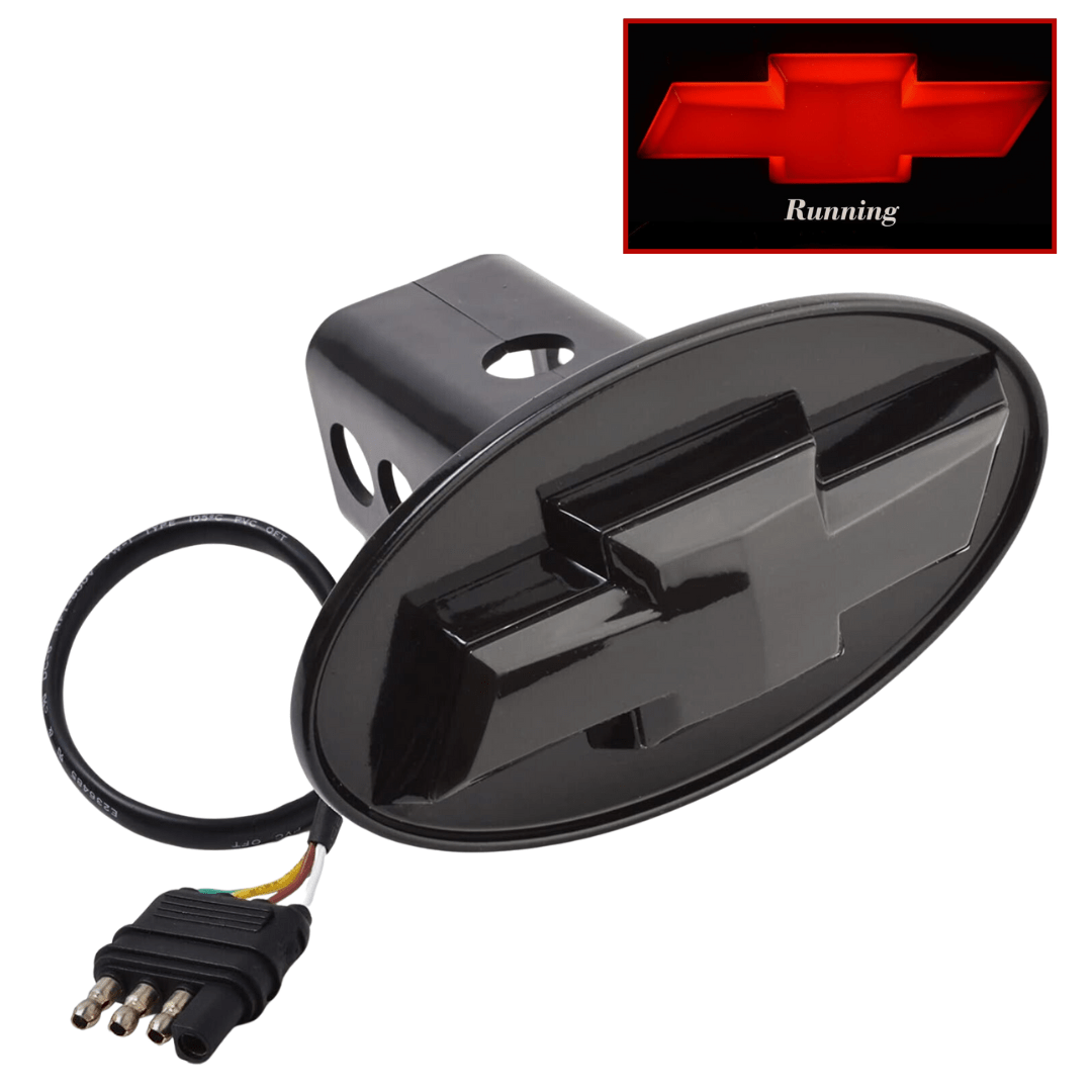 Officially Licensed Chevy LED Hitch Cover – Black | Red Lighted Receiver CoverLED Lighted Hitch Cover
