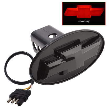 Officially Licensed Chevy LED Hitch Cover – Black | Red Lighted Receiver CoverLED Lighted Hitch Cover