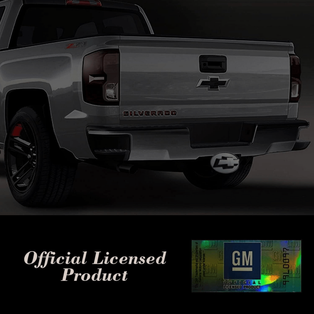 Officially Licensed Chevy LED Hitch Cover – Black | Red Lighted Receiver CoverLED Lighted Hitch Cover