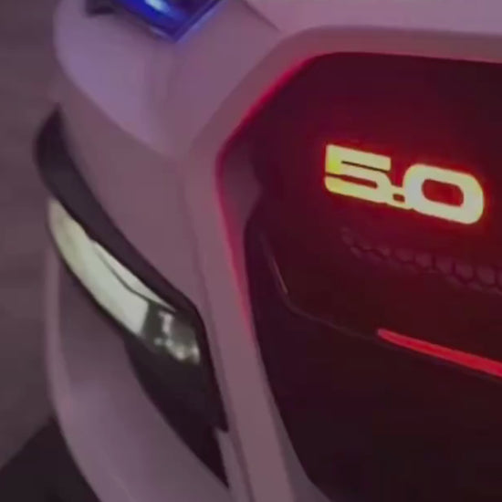 Video of the AutoJeweler  Mustang GT 5.0 RGB Flow-Series Grille Emblem in action- music sync, color chasing mode