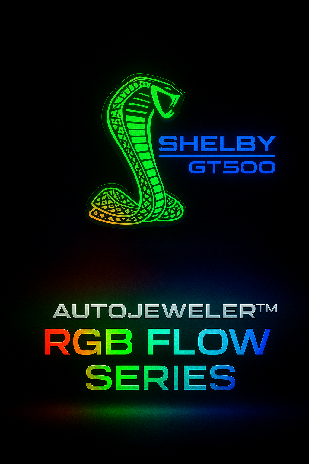 AutoJeweler Mustang Shelby GT500 RGB Flow-Series Grille Emblem in Action