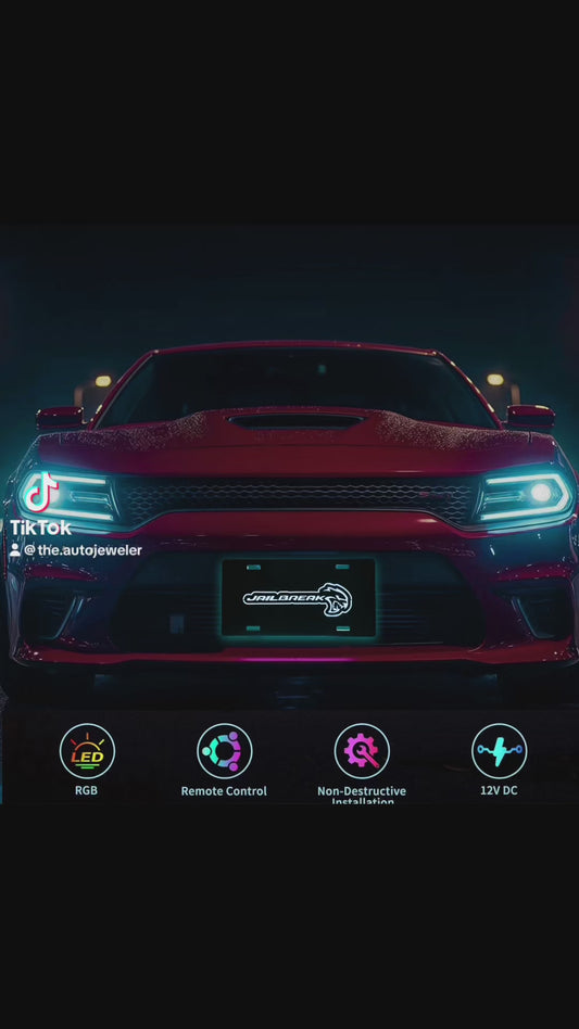 RGB Flow Series “Jailbreak” LED Illuminated License Plate – 6x12 Acrylic, Multi-Color, App Controlled product video