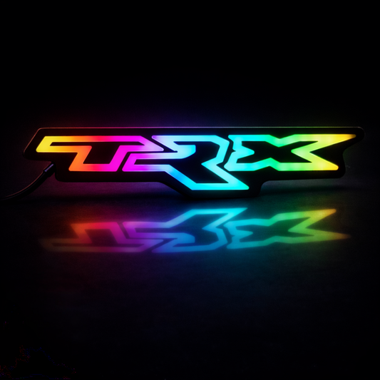 RAM TRX Multicolor flow series led grille emblem badge with rainbow color chasing effects