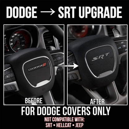 SRT logo airbag cover fitment guide for Dodge-style steering wheel airbags