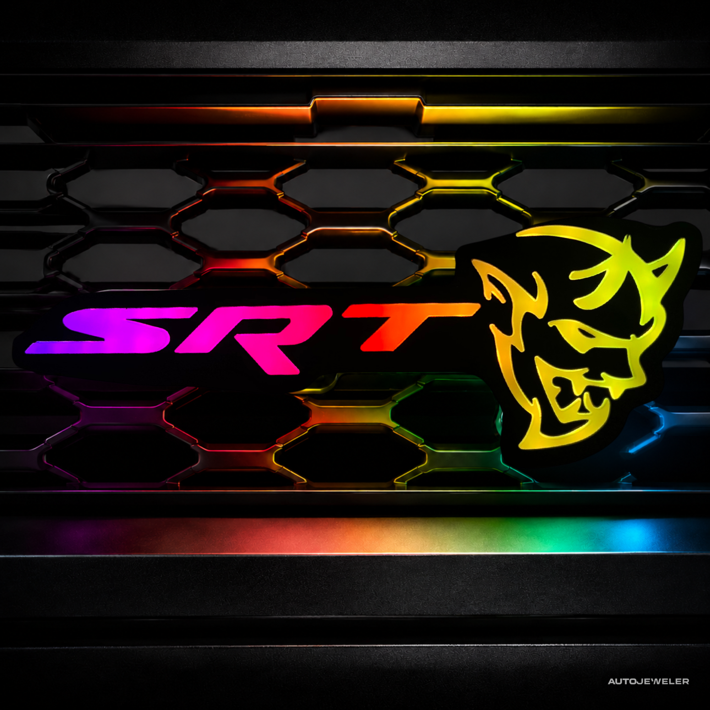 SRT Demon LED Emblem RGB Flow Series Bluetooth Controlled Grille Badge