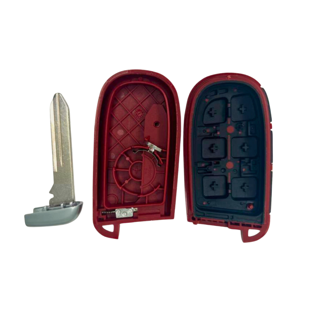 OEM replacement red Scat Pack/Hellcat Key Fob Shell open with un-cut key.