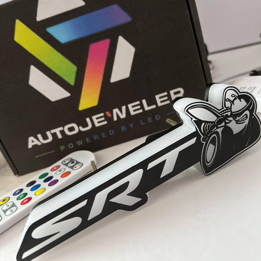 Full AutoJeweler SRT Scat Bee RGB Flow-Series emblem kit with remote and box.