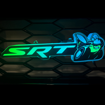 SRT Scat Bee LED emblem with green RGB Flow-Series glow